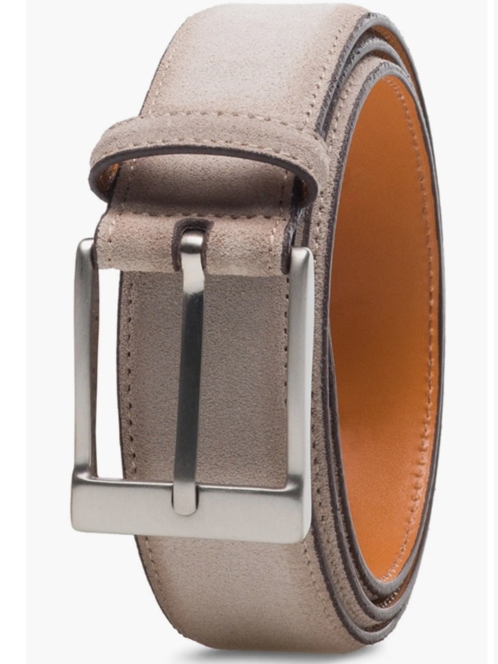 MAGNANNI Telante Suede  Belt Size 40 Made in Spain Color: Bone